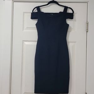 Off the shoulder black fitted dress